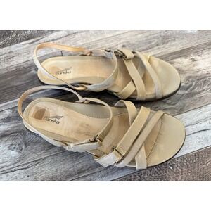 Dansko Leather Sandals Adjustable Straps Beige Comfort‎ Shoes Size 6.5 - 7